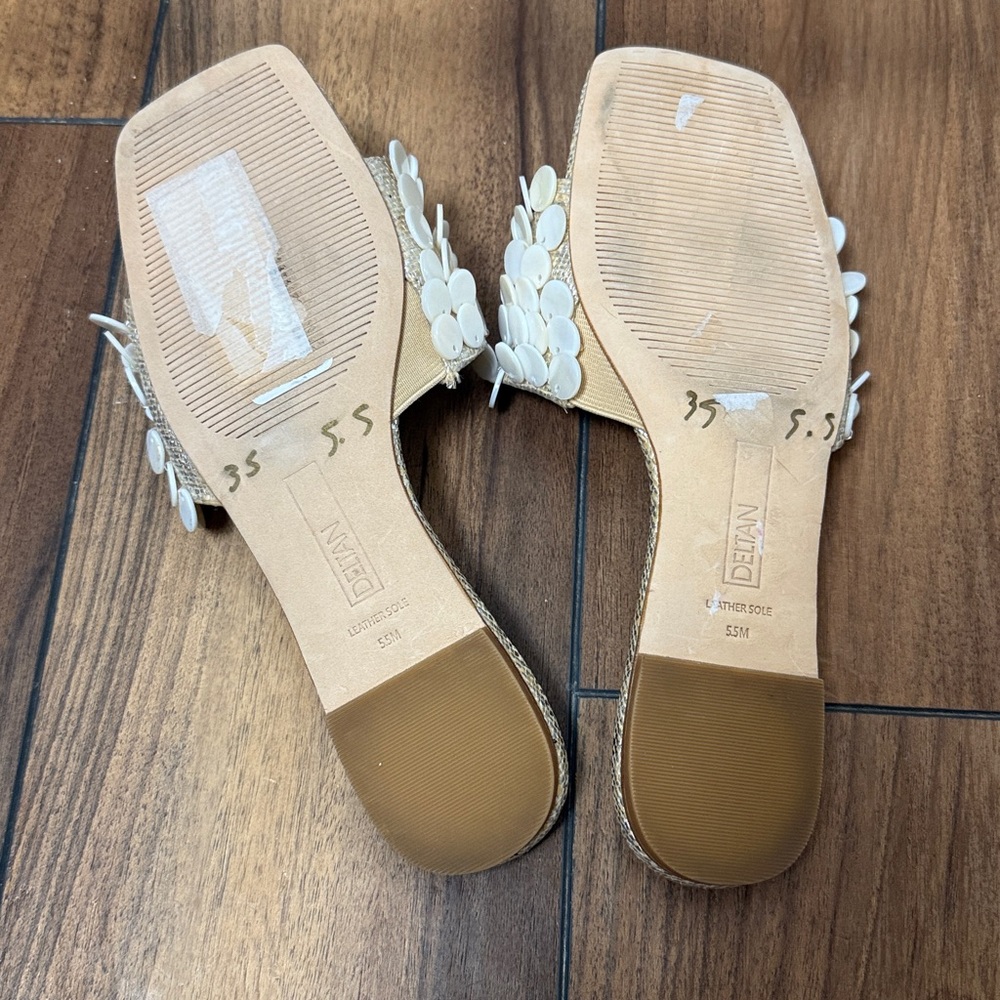 💠New Deltan Flora Metallic Raffia Sandal (5.5) - Picture 7 of 8